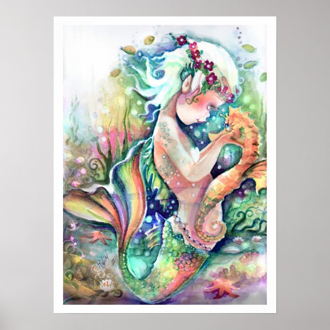 "Mermaid ama seu cavalo marinho" Poster (Frente)