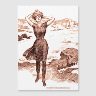 Mermaid Beach Gibson Girl Victorian Antiguidade