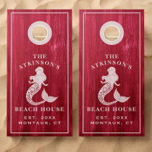 Mermaid Beach House Rustic Wood Family Name