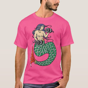 Mermaid dumbbell workout gym T-Shirt
