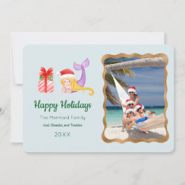 Mermaid Feliz Feriados Cartão de Saudação Fotográf