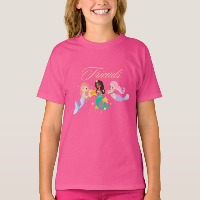 Mermaid Friends Kids’ T-Shirt | Cute Ocean Mermaid (Frente)