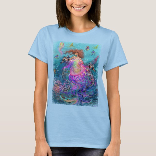 Mermaid Jellyfish Vestida T-Shirt (Frente)