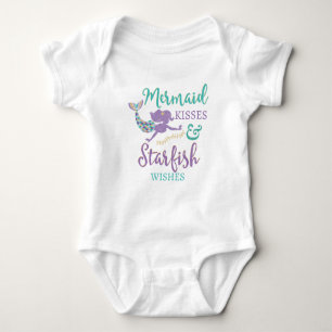 Mermaid Kisses & Starfish Deseja Camisa De Tu Bebê