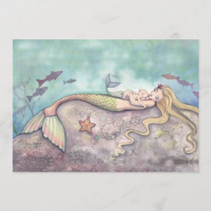 Mermaid Lullaby Bebê Convites
