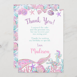 Mermaid Obrigado Cartões