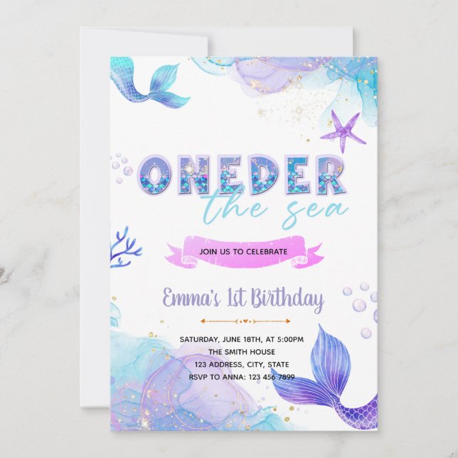 Mermaid Oneder convite para o mar (Frente)