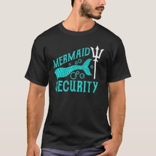 Mermaid Security Camisetas Mens Boys Swimmer Pai M