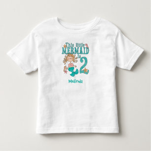 Mermaid segundo aniversário Toddler T-shirt