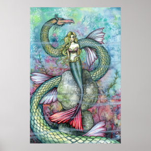 Mermaid Serpent Poster Impressão por Molly Harriso