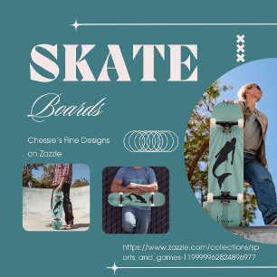 Mermaid Silhouette Sun Ray Skateboard