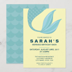 Mermaid Tail   Convite de aniversário para a Sere