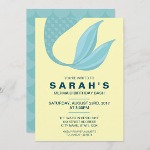 Mermaid Tail   Convite de aniversário para a Serei