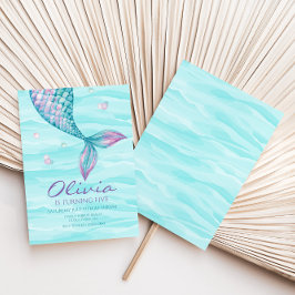 Mermaid Tail Sob Convite De Aniversário Do Mar