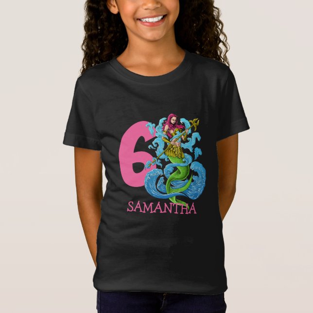 Mermaid Warrior - 6 de aniversário T-Shirt (Frente)