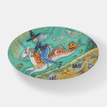 MERMAID WITCH, HALLOWEEN MERHORSE PAPERWEIWOval