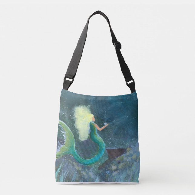 Mermaid with her pearl crossbody tote bag (Frente)