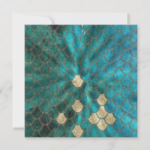 Mermaidescalas verdes aqua com brilho dourado