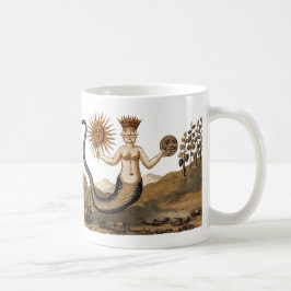 Merman com Sun e caneca de café da lua