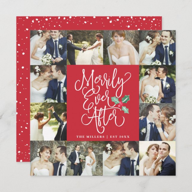 Merrily Ever Após O Cartão com fotos De Feriado 12 (Frente/Verso)