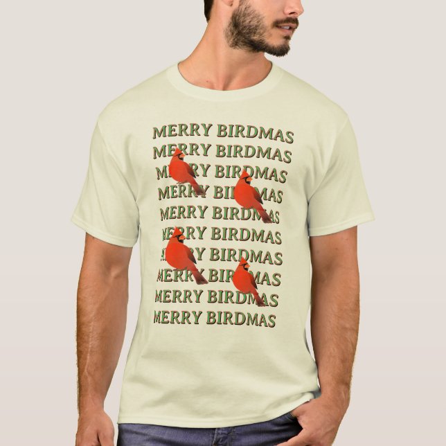 Merry BIRDMAS T-shirt  (Frente)