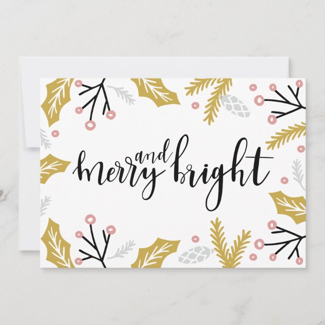 Merry & Bright | Cartão de Natal de Foto (Frente)