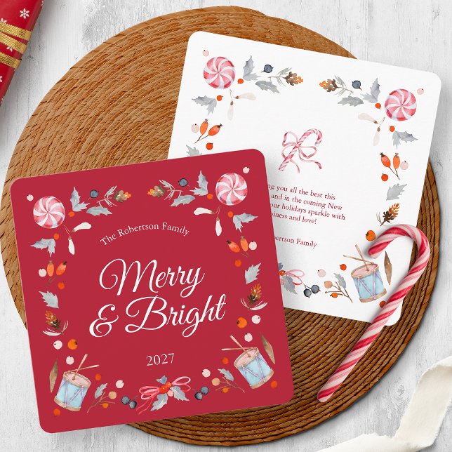 Merry & Bright Christmas Greeting Card (Criador carregado)