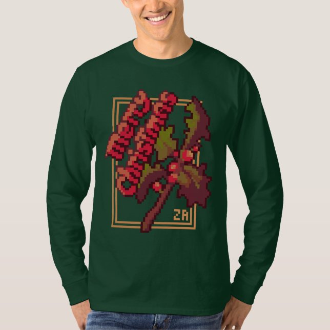 Merry Chrisrmas Holidays Pixel Art T-Shirt (Frente)