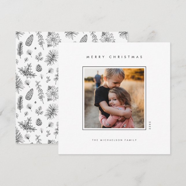 MERRY CHRISTMAS Adicione sua foto (Frente/Verso)