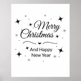 Merry Christmas and Happy New Year Design Poster