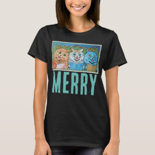 MERRY CHRISTMAS CATS LOUIS WAIN T-SHIRTS