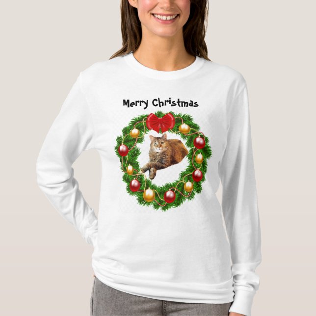 MERRY CHRISTMAS DO T-Shirt CAT (Frente)