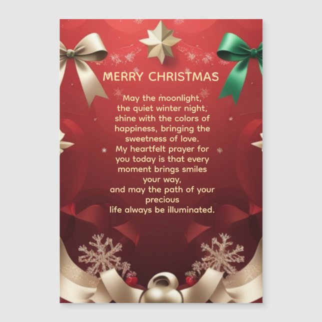 Merry Christmas Greeting Card with Festive Ribbons (Frente)