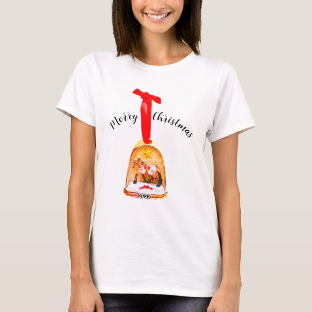 Merry Christmas Horse T-Shirt (Frente)
