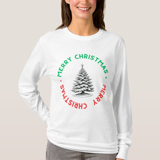 Merry Christmas Long Sleeve T-Shirt (Frente)
