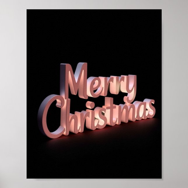 Merry Christmas Luxury Typography Poster Paper 23 (Frente)