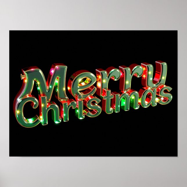Merry Christmas Luxury Typography Poster Paper H09 (Frente)