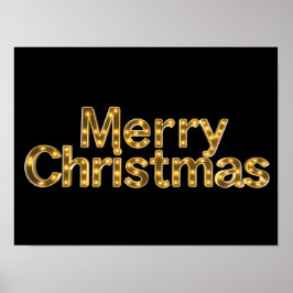 Merry Christmas Luxury Typography Poster Paper H10
