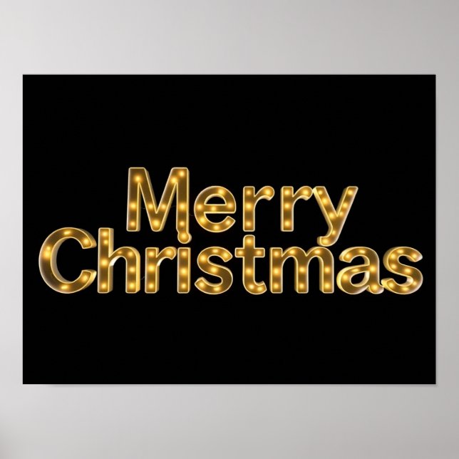 Merry Christmas Luxury Typography Poster Paper H10 (Frente)