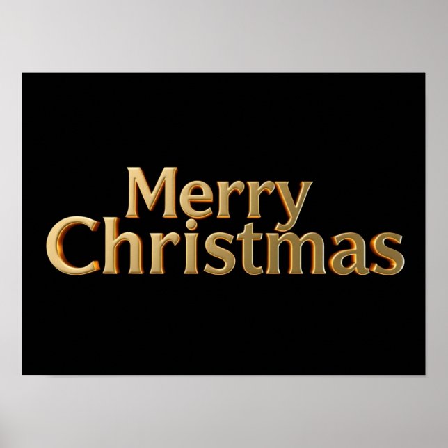 Merry Christmas Luxury Typography Poster Paper H11 (Frente)