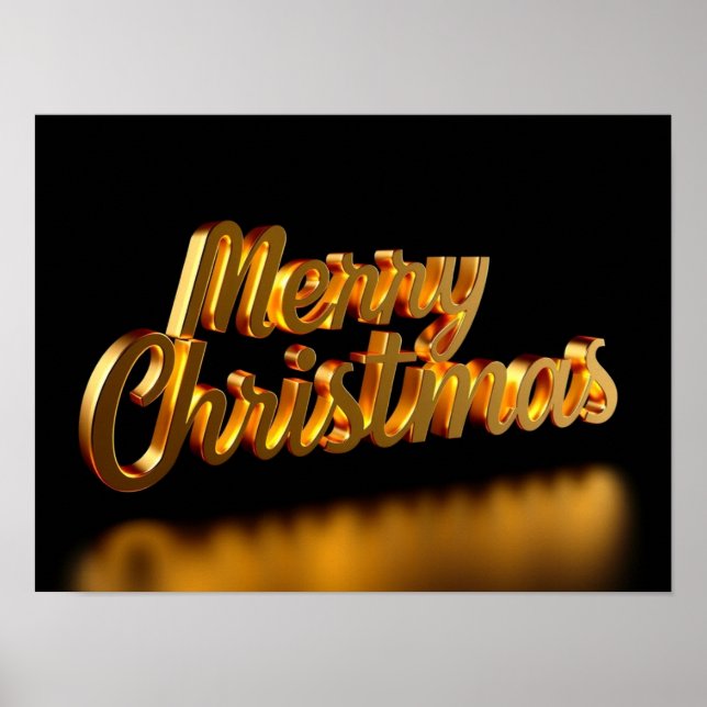 Merry Christmas Luxury Typography Poster Paper H13 (Frente)