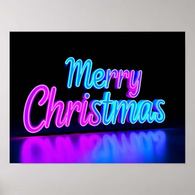 Merry Christmas Luxury Typography Poster Paper H16 (Frente)