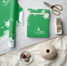 MERRY CHRISTMAS papel de embrulho de neve