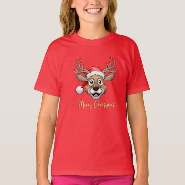 Merry Christmas Rudolf T-Shirt (Frente)