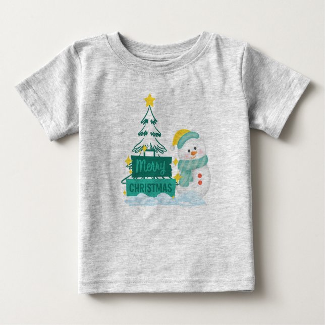 Merry Christmas Snow T-shirt (Frente)