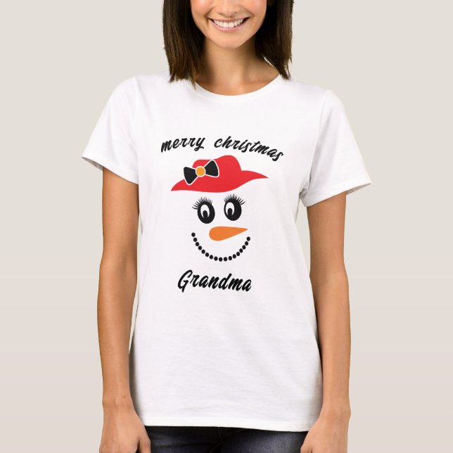 Merry Christmas Snowman T-Shirt (Frente)