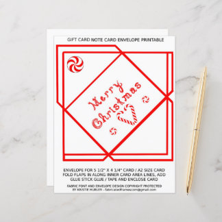 Merry Christmas Swirl Gift Card A2 Envelope paper