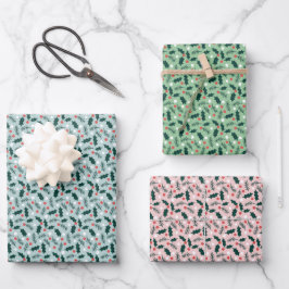 Merry Holly Days Wrapping Paper Sheets