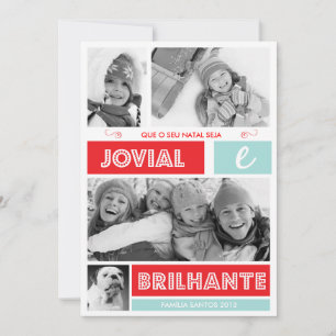 Merry Moderno e Luminoso Cartão de Natal