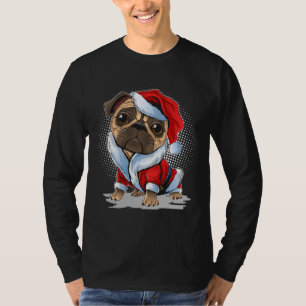 Merry natal pug dog fantasume Clássico T-Shirt 98